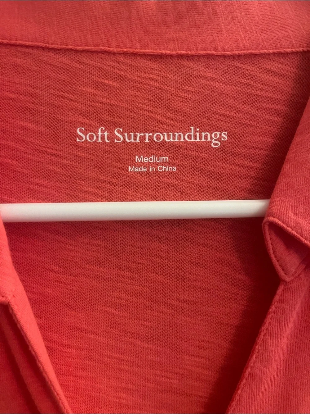 Soft Surroundings Coral Button-Front Midi Dress - Picture 2 of 9